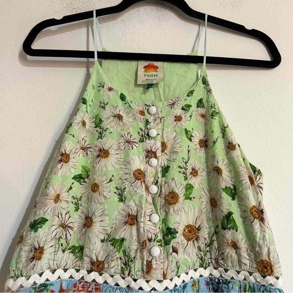 Farm Rio Mixed Floral Maxi Dress in Multi Size Medium Pastel Embroidered Spring - Picture 4 of 15